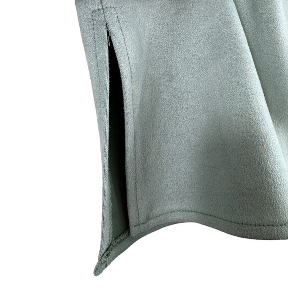 Bagatelle Collection Mint Green Collared Long Sleeve Snap Up Faux Suede Top M - Picture 4 of 7